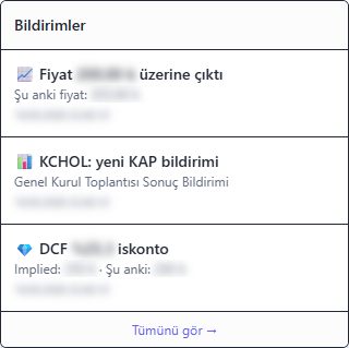 Header bell dropdown — son 10 bildirim